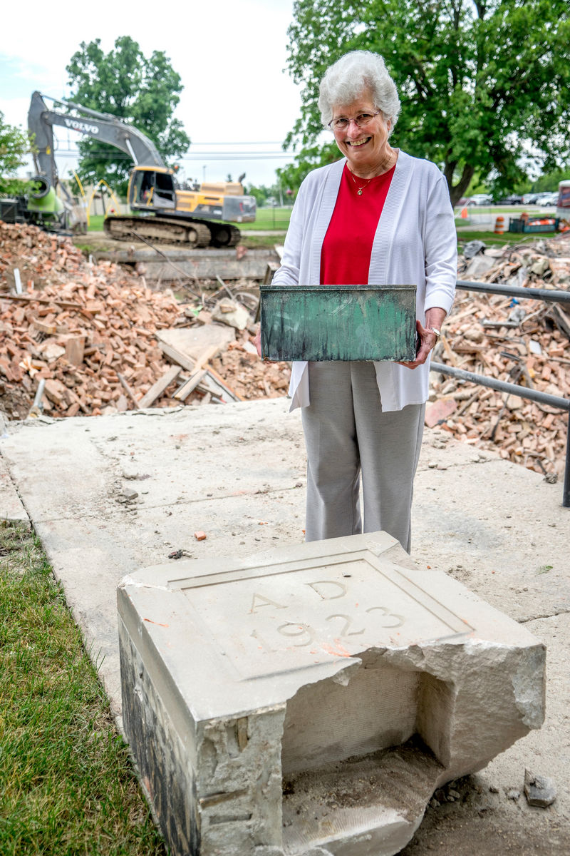 Sister Sharon Holding Time Capsule Box in 2019